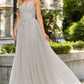 Silver Sequins Lace Tulle A-line Gown by Cinderella Couture USA AS8034J-SIL - Special Occasion/Curves