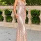 V-Neckline Sheath Leg Slit Party Dress by Cinderella Couture USA AS8036J