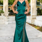 Embellished Satin Leg Slit Party Dress by Cinderella Couture USA AS8037J