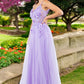 3D Floral Applique Lace A-Line Party Dress by Cinderella Couture USA AS8038J