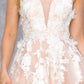 3D Organza Flowers Glitter Party Dress by Cinderella Couture USA AS8040J