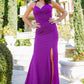 Fitted Glitter Sweetheart Neckline Slit Party Dress by Cinderella Couture USA AS8044J