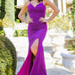 Fitted Glitter Sweetheart Neckline Slit Party Dress by Cinderella Couture USA AS8044J