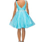 Sleeveless Glitter V-Neck Short Party Dress by Cinderella Couture USA AS8047J