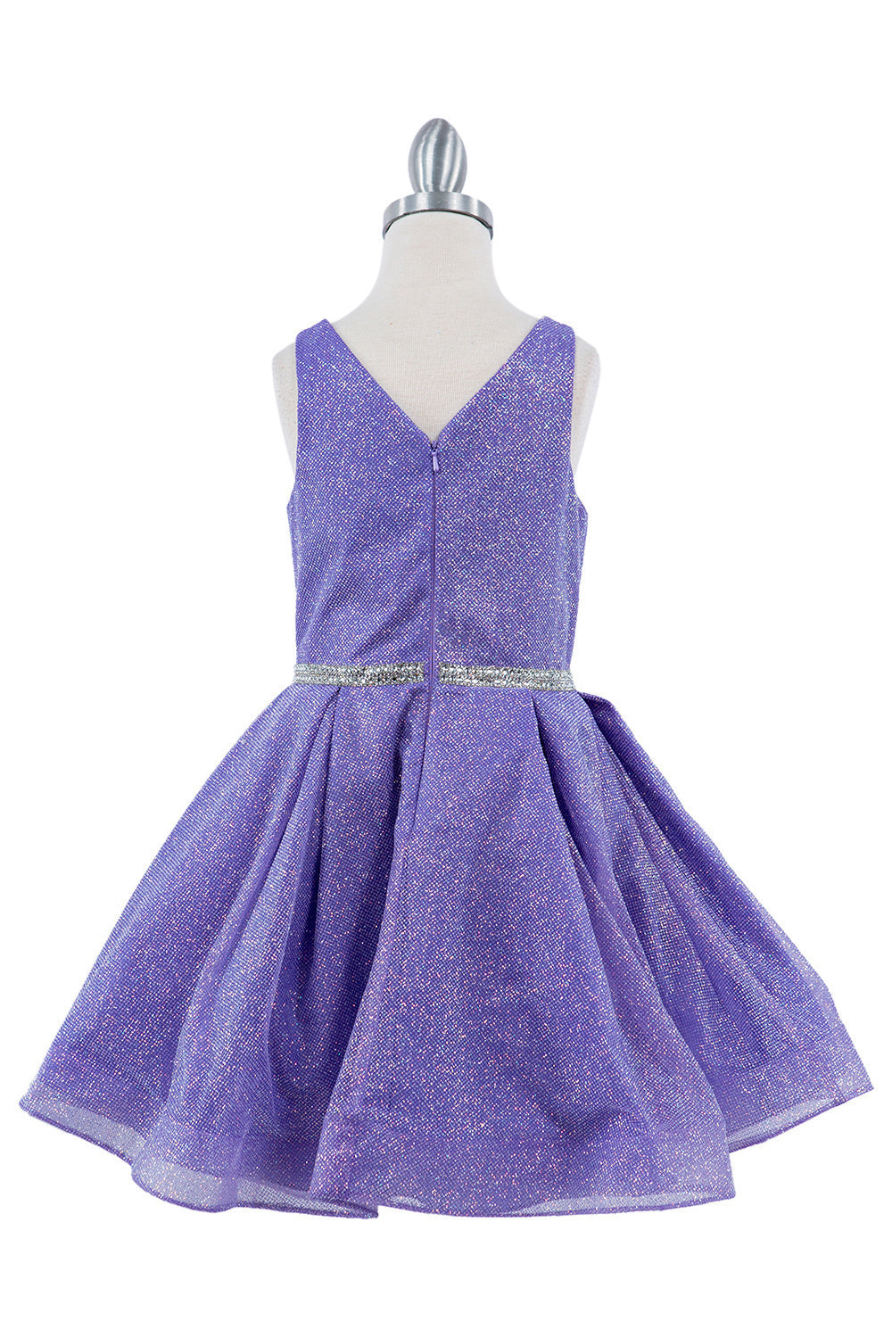 Dazzling Glitter V-Neck Girl Party Dress by Cinderella Couture USA AS8047