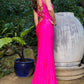 Rhinestone V-Neckline Leg Slit Party Dress by Cinderella Couture USA AS8048J