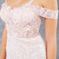 Beautiful Flower Lace Off Shoulder Party Dress by Cinderella Couture USA AS8049J
