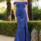 Off Shoulder Satin Corset Slit Party Dress by Cinderella Couture USA AS8051J