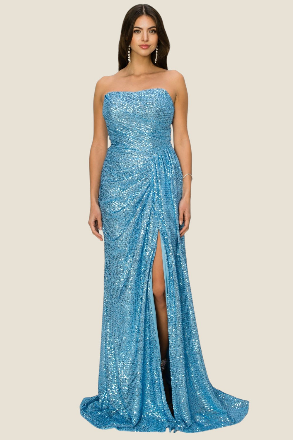 Strapless Scoop Neckline Sheath Party Dress by Cinderella Couture USA AS8052J