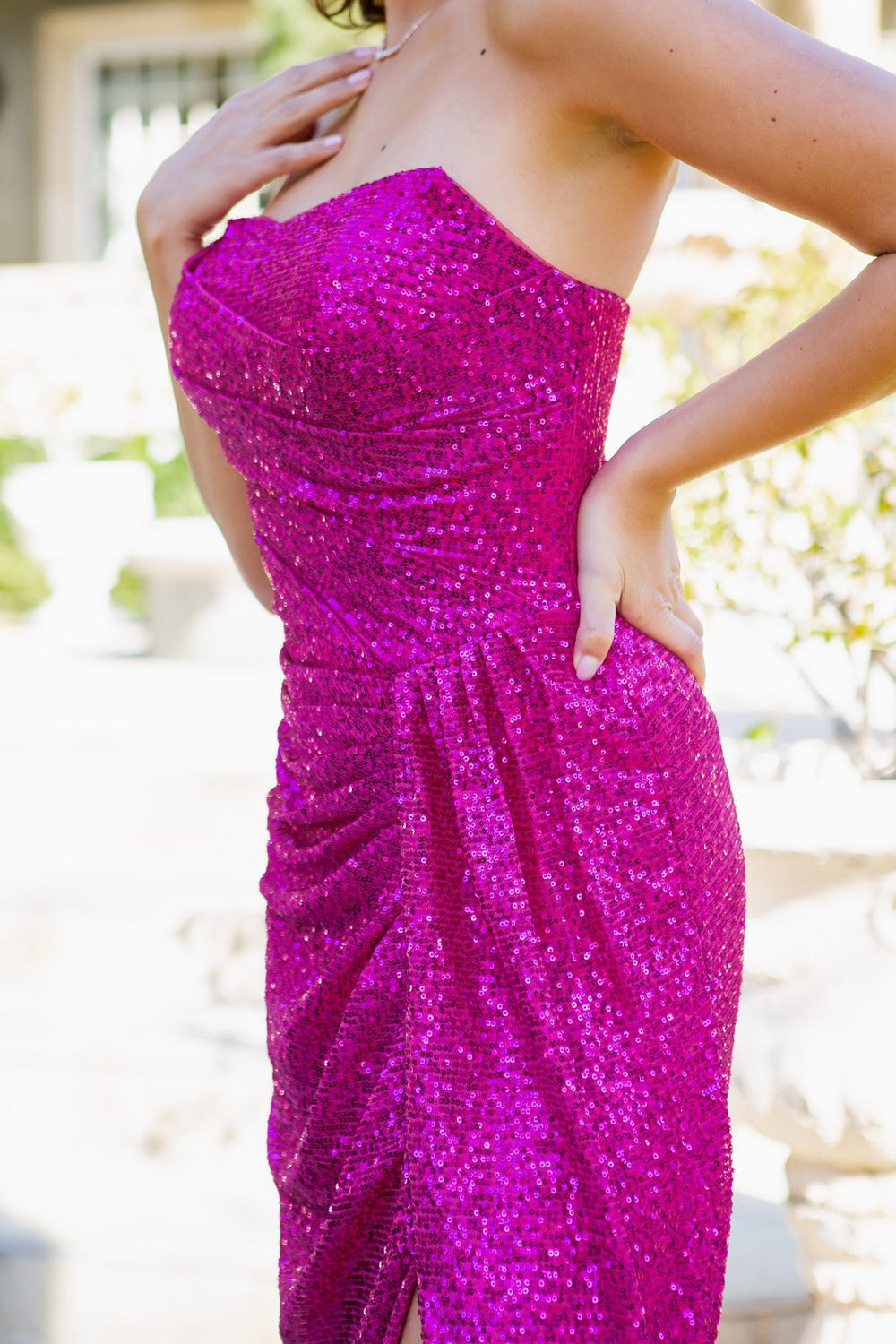 Strapless Scoop Neckline Sheath Party Dress by Cinderella Couture USA AS8052J