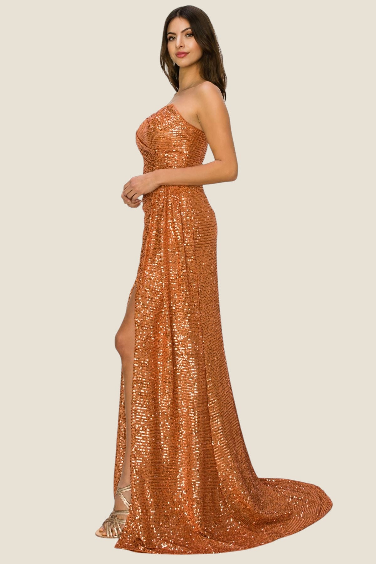 Strapless Scoop Neckline Sheath Party Dress by Cinderella Couture USA AS8052J