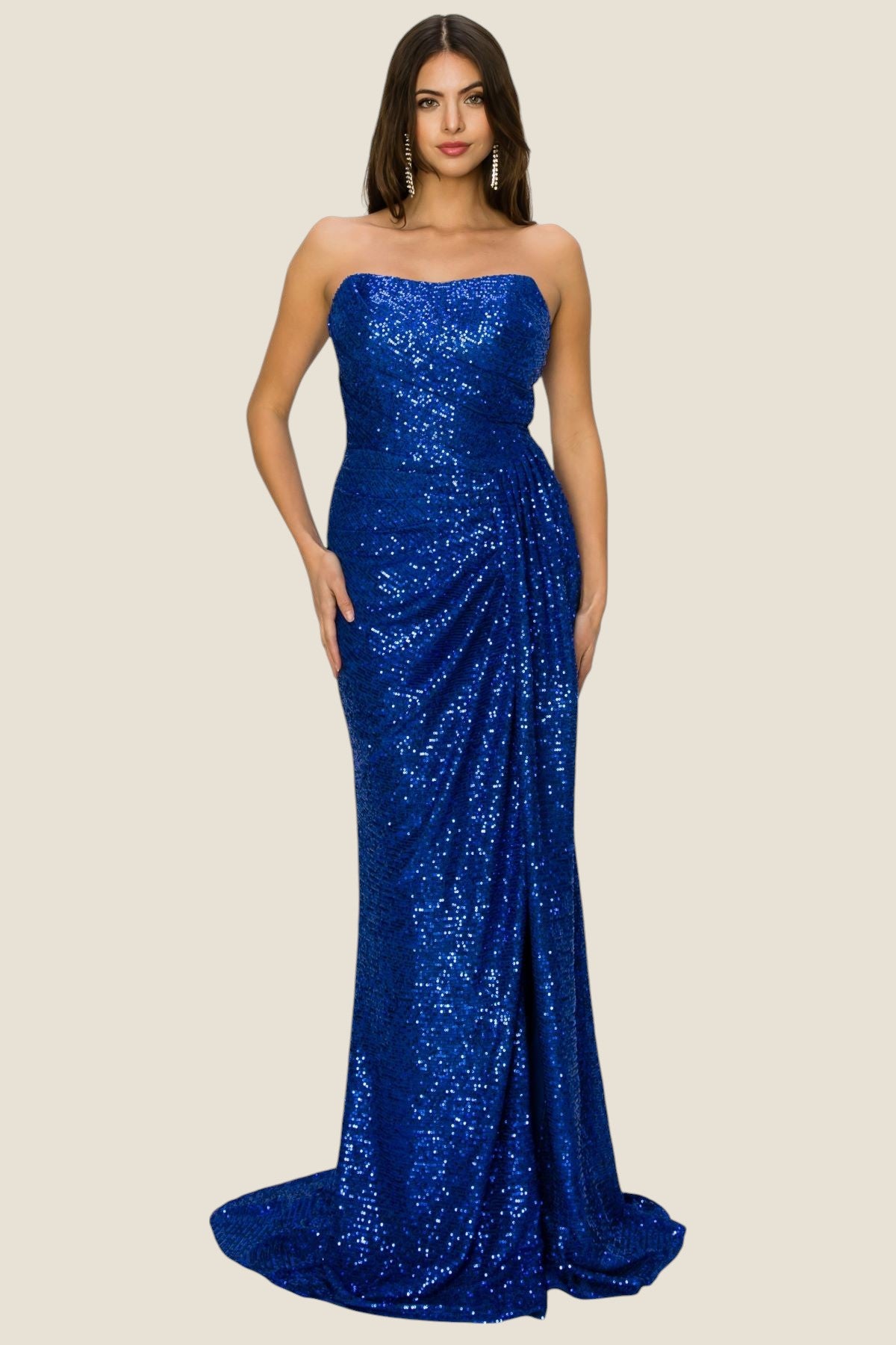 Strapless Scoop Neckline Sheath Party Dress by Cinderella Couture USA AS8052J