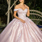 Off Shoulder Floral Applique Quinceanera Dress by Cinderella Couture USA AS8060J