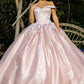 Off Shoulder Floral Applique Quinceanera Dress by Cinderella Couture USA AS8060J