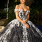 Glitter Tulle Off Shoulder Quinceanera Dress by Cinderella Couture USA AS8070J