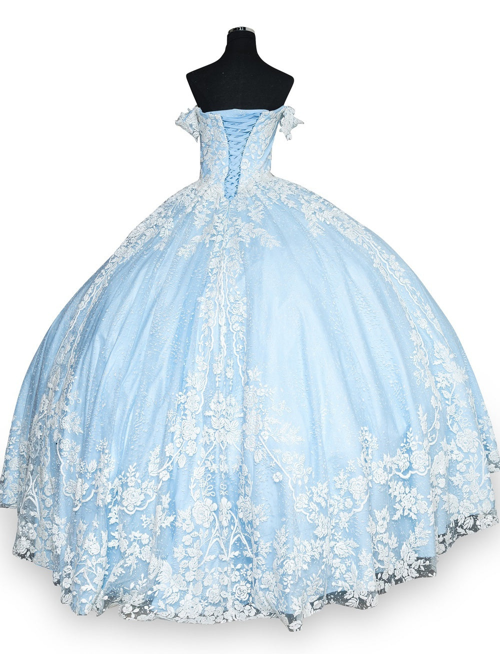 Glitter Tulle Off Shoulder Quinceanera Dress by Cinderella Couture USA AS8070J