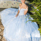 Glitter Tulle Off Shoulder Quinceanera Dress by Cinderella Couture USA AS8070J