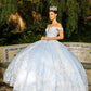 Glitter Tulle Off Shoulder Quinceanera Dress by Cinderella Couture USA AS8070J