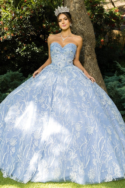 Strapless Sweetheart Neckline Quinceanera Dress by Cinderella Couture USA AS8071J