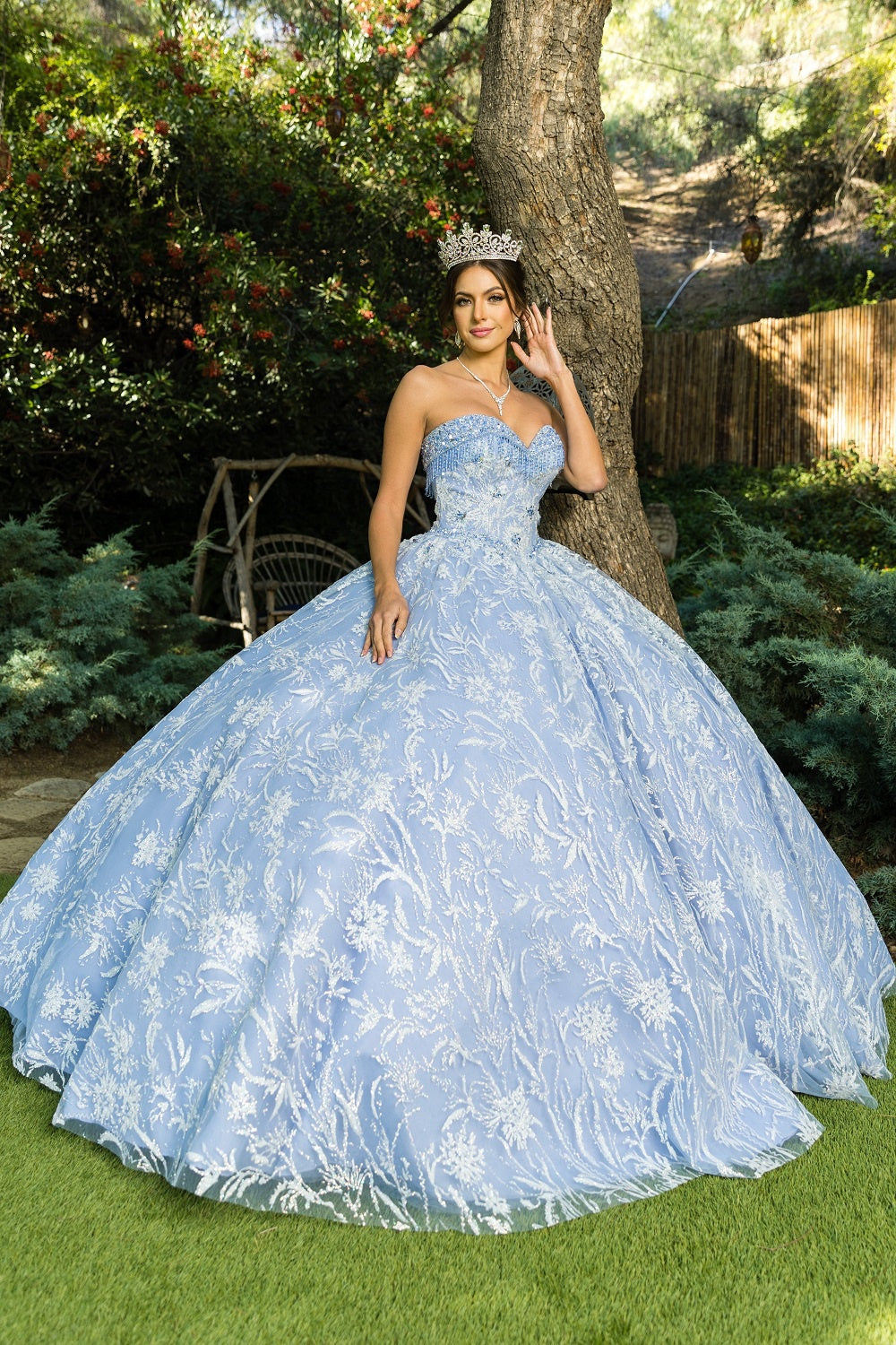 cinderella blue quince dresses Strapless Sweetheart Neckline Quinceanera Dress by Cinderella Couture USA AS8071J Lilac / 14/2X