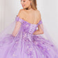Elegant Cape Sleeve Quinceanera Dress by Cinderella Couture USA AS8075J