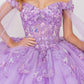 Elegant Cape Sleeve Quinceanera Dress by Cinderella Couture USA AS8075J
