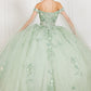 Elegant Cape Sleeve Quinceanera Dress by Cinderella Couture USA AS8075J