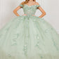 Elegant Cape Sleeve Quinceanera Dress by Cinderella Couture USA AS8075J