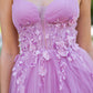 3D Floral Halter A-Line Slit Party Dress by Cinderella Couture USA AS8076J
