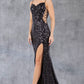 Sequin Sweetheart Bodice Spaghetti Straps Party Dress by Cinderella Couture USA AS8078J