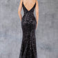 Sequin Sweetheart Bodice Spaghetti Straps Party Dress by Cinderella Couture USA AS8078J
