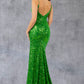 Sequin Sweetheart Bodice Spaghetti Straps Party Dress by Cinderella Couture USA AS8078J