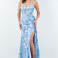 Butterfly Glitter Sheath Leg Slit Party Dress by Cinderella Couture USA AS8079J