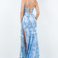 Butterfly Glitter Sheath Leg Slit Party Dress by Cinderella Couture USA AS8079J