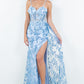 Butterfly Glitter Sheath Leg Slit Party Dress by Cinderella Couture USA AS8079J