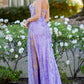 Butterfly Glitter Sheath Leg Slit Party Dress by Cinderella Couture USA AS8079J