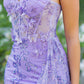 Butterfly Glitter Sheath Leg Slit Party Dress by Cinderella Couture USA AS8079J