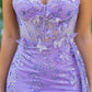 Butterfly Glitter Sheath Leg Slit Party Dress by Cinderella Couture USA AS8079J