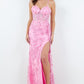 Butterfly Glitter Sheath Leg Slit Party Dress by Cinderella Couture USA AS8079J