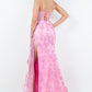 Butterfly Glitter Sheath Leg Slit Party Dress by Cinderella Couture USA AS8079J