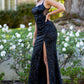 Sequin Straight Across Neckline Party Dress by Cinderella Couture USA AS8081J