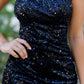 Sequin Straight Across Neckline Party Dress by Cinderella Couture USA AS8081J