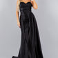 Strapless Beaded Satin Leg Slit Party Dress by Cinderella Couture USA AS8082J
