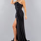 Strapless Beaded Satin Leg Slit Party Dress by Cinderella Couture USA AS8082J