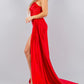 Strapless Beaded Satin Leg Slit Party Dress by Cinderella Couture USA AS8082J