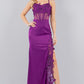 Fitted 3D Floral Sleeveless Slit Party Dress by Cinderella Couture USA AS8085J