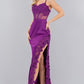 Fitted 3D Floral Sleeveless Slit Party Dress by Cinderella Couture USA AS8085J