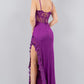 Fitted 3D Floral Sleeveless Slit Party Dress by Cinderella Couture USA AS8085J