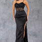 Fitted 3D Floral Sleeveless Slit Party Dress by Cinderella Couture USA AS8085J