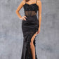 Fitted 3D Floral Sleeveless Slit Party Dress by Cinderella Couture USA AS8085J